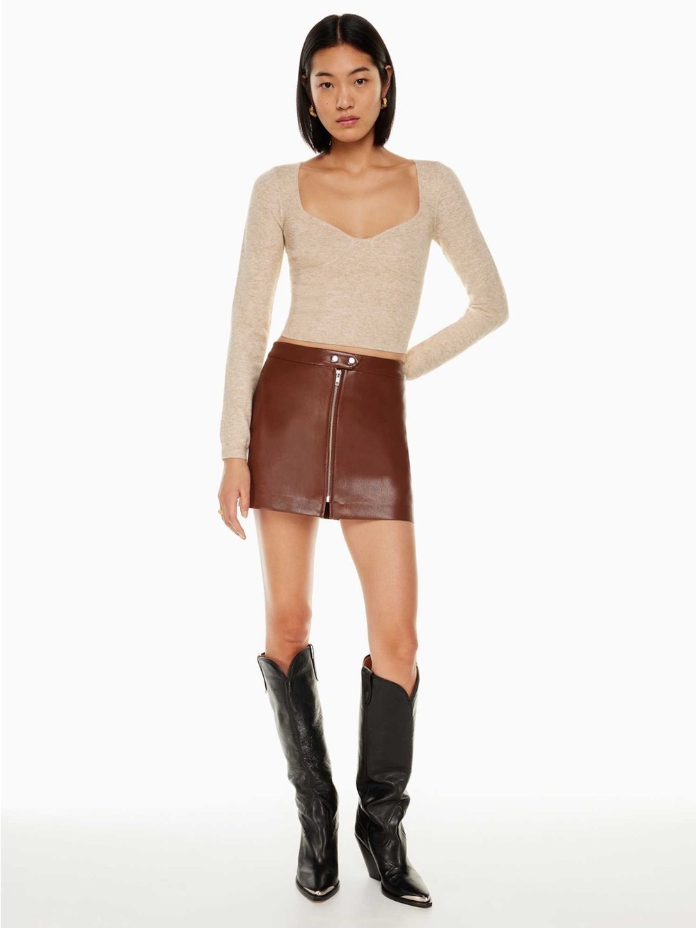 NWT Aritzia Wilfred Greer Sweater Heather Light Oatmeal Size S - Picture 6 of 9